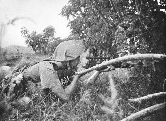 A sniper in action. 